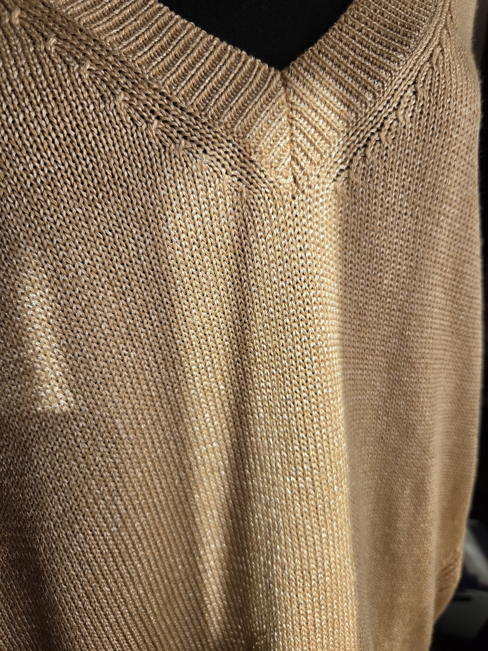 Massimo Dutti Women’s V-Neck Lightweight Sweater - Camel - Picture 5 of 12